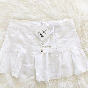 🦋 NEW LF SEEK THE LABEL White Pleated Skirt Medium Preppy Schoolgirl Casual